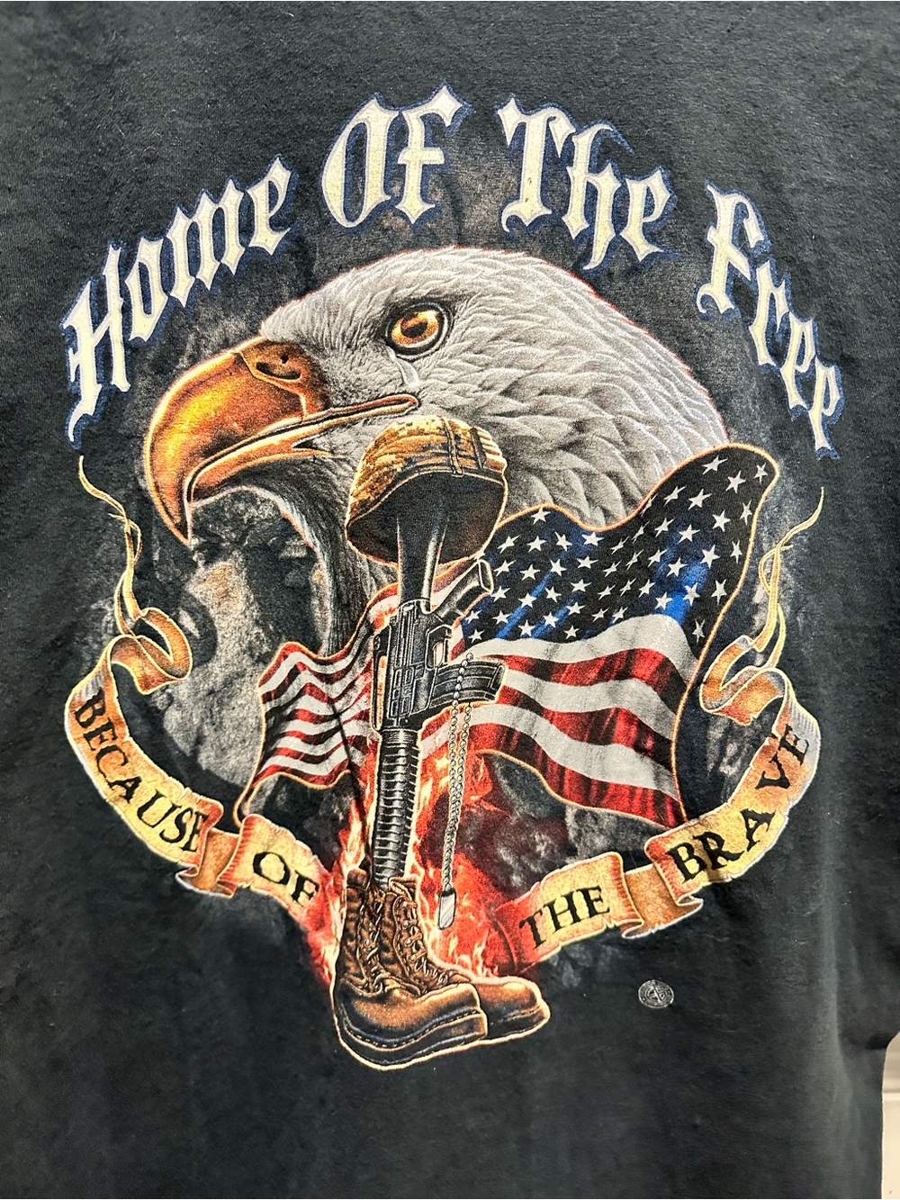 Home Of The Free Because Of The Brave Patriotic Graphic T-Shirt - Picture 2 of 7